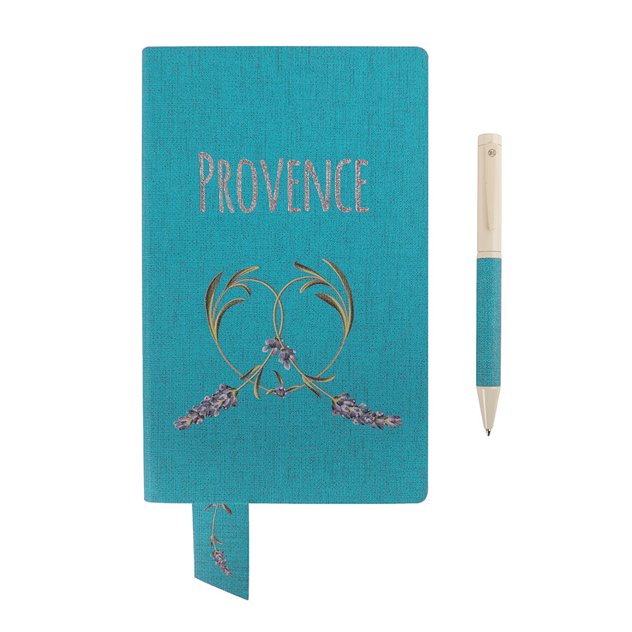 Бизнес-блокнот А5  "Provence", бирюзовый, мягкая обложка, в клетку - 69021213/124