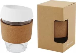 Стеклянный стакан с силиконовой крышкой и пробковой манжетой «Lidan» - 21210066501