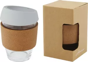 Стеклянный стакан с силиконовой крышкой и пробковой манжетой «Lidan» - 21210066582