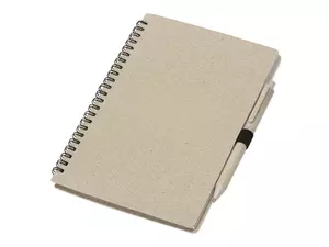 Блокнот А5 «Toledo M» с обложкой из пшеницы и пластика и шариковой ручкой - 2121143055