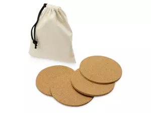 Набор костеров из пробки в хлопковом мешке «Bali» - 212828144