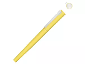 Ручка металлическая роллер «Brush R GUM» soft-touch с зеркальной гравировкой - 212188019.04