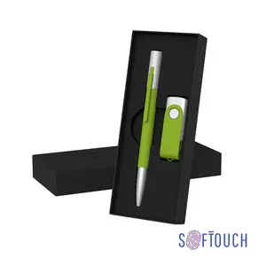 Набор ручка "Clas" + флеш-карта "Vostok" 8 Гб в футляре, покрытие soft touch - 3226919-63S/8Gb