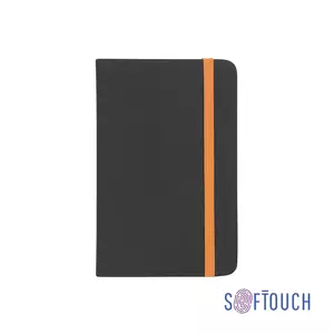 Блокнот "Бергамо", покрытие soft touch, формат А6, черный/оранжевый# - 3223812-3/10