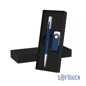 Набор ручка "Clas" + флеш-карта "Vostok" 16 Гб в футляре, покрытие soft touch - 3226919-21S/16Gb