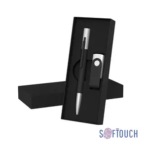 Набор ручка "Clas" + флеш-карта "Vostok" 16 Гб в футляре, покрытие soft touch - 3226919-3S/16Gb