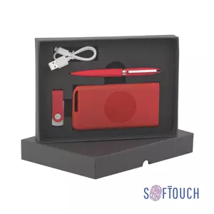 Набор ручка "Rocket" + флеш-карта "Vostok" 16Гб + беспроводное ЗУ "Theta Wireless" 4000 mAh, soft touch - 3227008-4S/16Gb