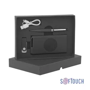 Набор ручка "Rocket" + флеш-карта "Vostok" 16Гб + беспроводное ЗУ "Theta Wireless" 4000 mAh, soft touch - 3227008-3S/16Gb