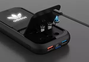 Беспроводное ЗУ "Fast & Furious", 10000 mAh, с быстрой (22.5W/15W) зарядкой, с магнитным кабелем и набором переходников, с подсветкой логотипа - 3227133-3