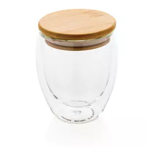 Стакан из боросиликатного стекла с двойными стенками и бамбуковой крышкой, 250 мл - 046P432.100