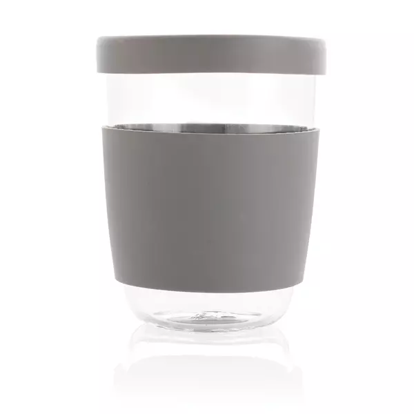Стакан из боросиликатного стекла Ukiyo с силиконовой крышкой и держателем - 046P432.702