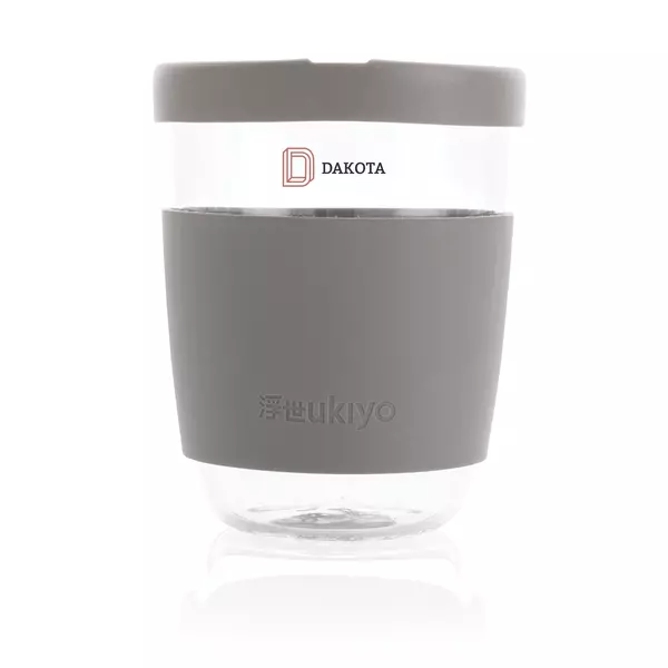 Стакан из боросиликатного стекла Ukiyo с силиконовой крышкой и держателем - 046P432.702