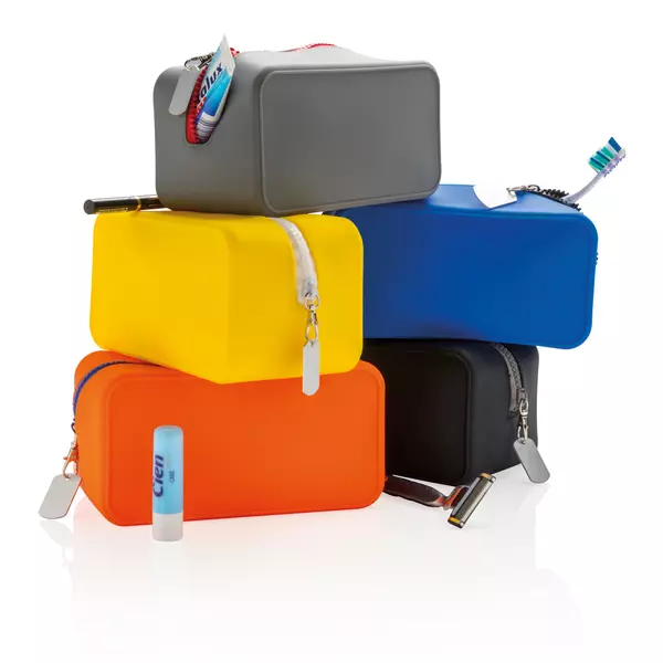 Непромокаемая силиконовая косметичка, черная - 046P703.031