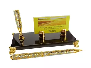 Подставка под визитки с шариковой ручкой - 212300626