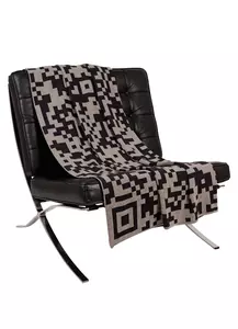 Плед QR-code, песочный/черный - 063235003