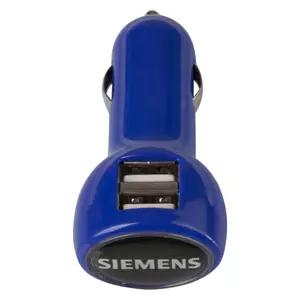 Автомобильное зарядное устройство с подсветкой Logocharger, синее - 0635355.40