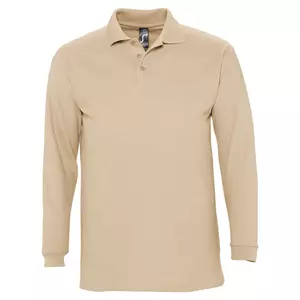Рубашка поло мужская с длинным рукавом Winter II 210 бежевая - 06311353115