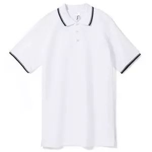 Рубашка поло мужская с контрастной отделкой Practice 270, белый/темно-синий - 0632502.60