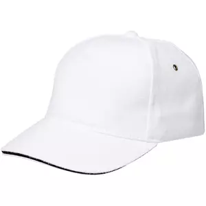 Бейсболка Unit Classic, белая с черным кантом - 0631848.60