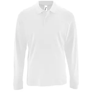 Рубашка поло мужская с длинным рукавом Perfect LSL Men, белая - 06302087102