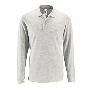 Рубашка поло мужская с длинным рукавом Perfect LSL Men, светло-серый меланж - 06302087300