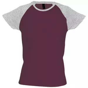 Футболка женская Milky 150, бордовая с серым меланжем - 0634381.11