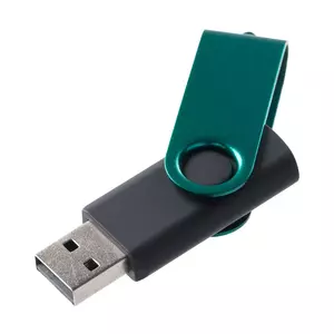 Флешка Twist Color, черная с зеленым,16 Гб - 0637537.39.16Гб