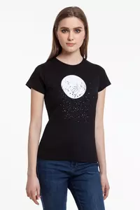Футболка женская «Что вечно под Луной» с люминесцентным принтом - 0637861.30