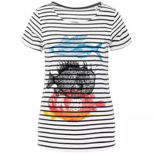 Футболка женская «Морские обитатели», белая с темно-синим - 06370330.64