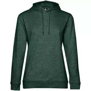 Толстовка с капюшоном женская Hoodie, темно-зеленый меланж - 063WW04W618