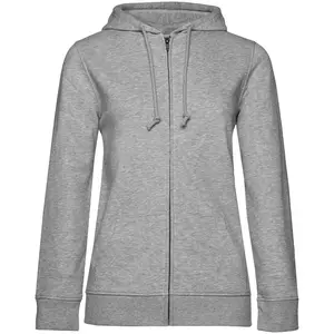 Толстовка на молнии с капюшоном женская BNC Inspire (Organic), серый меланж - 063WW36B610