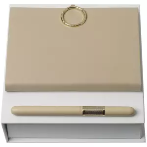 Набор Nina Ricci: блокнот А6 и роллер, бежевый - 063RPMR867G