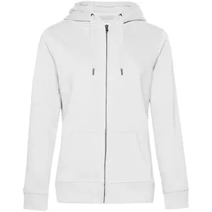Толстовка на молнии с капюшоном женская Queen, белая - 063WW03Q001