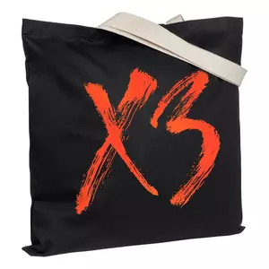 Холщовая сумка «ХЗ» с внутренним карманом, черная с оранжевым - 06371074.03