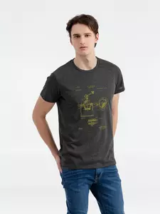 Футболка приталенная Old Patents. Coffee Mill, черный меланж - 06370752.12