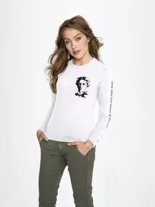 Футболка женская с длинным рукавом «Блок», белая - 06370769.60