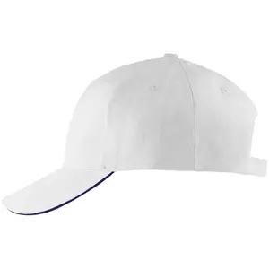 Бейсболка Buffalo, белая с темно-синим - 0636404.64