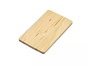 USB 2.0- флешка на 32 Гб в виде деревянной карточки с выдвижным механизмом - 2127003.32.06