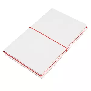 Бизнес-блокнот "Combi", 130*210 мм, бело-красный, кремовый форзац, гибкая обложка, в клетку/нелин - 69021219/08
