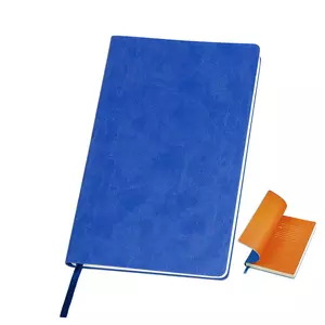 Бизнес-блокнот "Funky", 130*210 мм, синий, оранжевый форзац, мягкая обложка, блок-линейка - 69021209/24/06