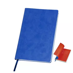 Бизнес-блокнот "Funky", 130*210 мм, синий, красный форзац, мягкая обложка, блок-линейка - 69021209/24/08