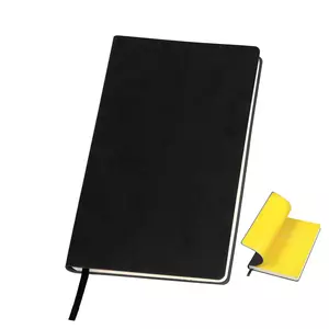 Бизнес-блокнот "Funky", 130*210 мм, черный, желтый форзац, мягкая обложка, в линейку - 69021209/35/03