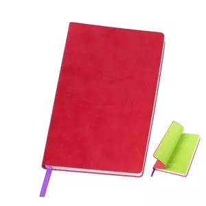 Бизнес-блокнот "Funky", 130*210 мм,  красный, зеленый форзац, мягкая обложка, блок-линейка - 69021209/08/15