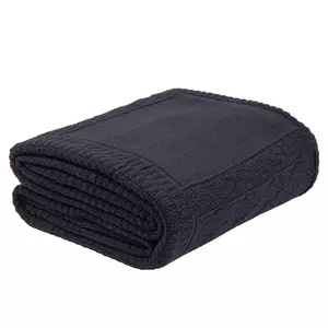 Плед LYKKE MIDI, черный, шерсть 30%, акрил 70%, 150*200 см - 69042902/35