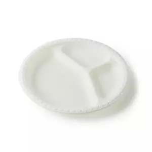 Круглая тарелка с разделением на 3 зоны из кукурузного крахмала 10 дюймов - 512A109