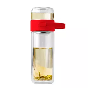 Бутылка Easy pot из боросиликатного стекла с инфьюзером, красная - 51214024.05