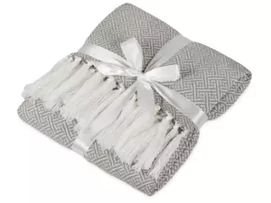 Плед акриловый с белой бахромой «Tassel» - 212838320