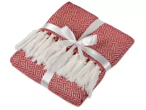 Плед акриловый с белой бахромой «Tassel» - 212831320