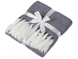 Плед акриловый с белой бахромой «Tassel» - 212837320