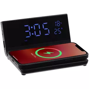 Зарядная станция с часами Electron, черная - 06315192.30